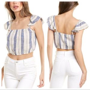 Alice + Olivia Celestia Flutter Sleeve Crop Top
